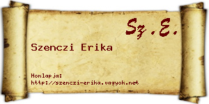 Szenczi Erika névjegykártya