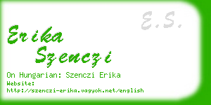 erika szenczi business card